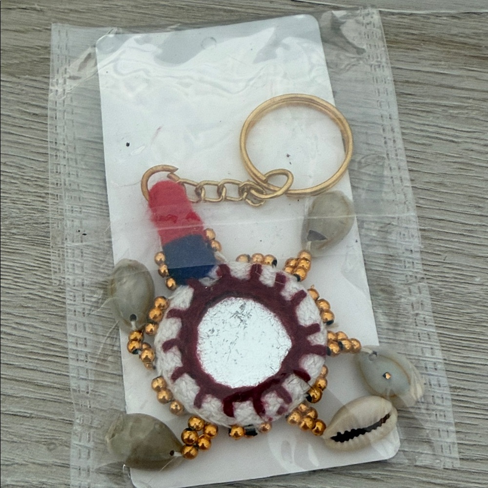 Knight Fury Indian Colorful Beaded Keychain with Mirror